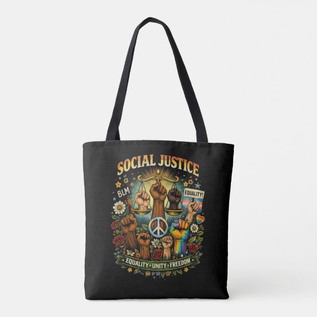 Bolso De Tela Escalas de Justicia (Reverso)