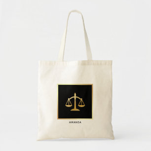 Bolso De Tela Escalas doradas del diseño del tema del derecho de