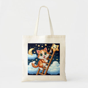 Bolso De Tela Escalera de gatitos a la luna
