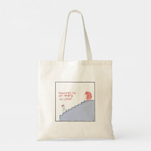 Bolso De Tela Escalera ilustrada y extravagante de gallina enfad