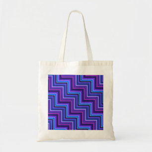 Bolso De Tela Escaleras de rayas azules y violetas