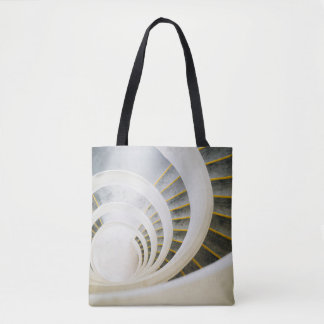 Bolso De Tela Escaleras espirales en blanco y negro