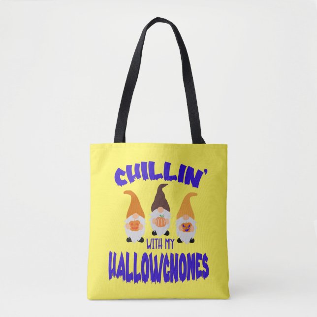 Bolso De Tela Escalofríos con Gnomes de Halloween Trick O Tratar (Anverso)