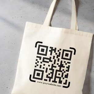 Bolso De Tela Escaneo Empresarial Código QR Sitio Web Moderno Si