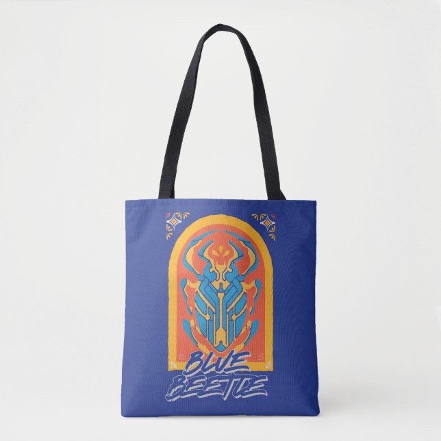 Bolso De Tela Escarabajo Azul Scarab Talavera Gráfico (Anverso)