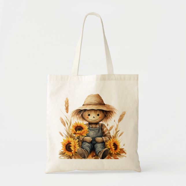 Bolso De Tela Escarecrow con girasol (Frente)