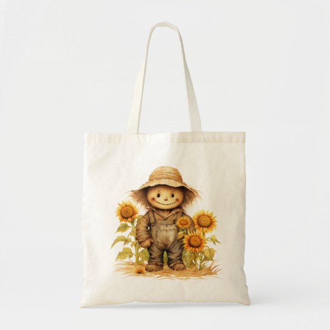 Bolso De Tela Escarecrow con girasol (Frente)