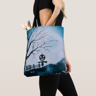Bolso De Tela Escarecrow con la cabeza de farol de Jack-O Hallow
