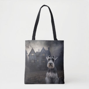 Bolso De Tela Escarnio de Schnauzer Halloween en miniatura
