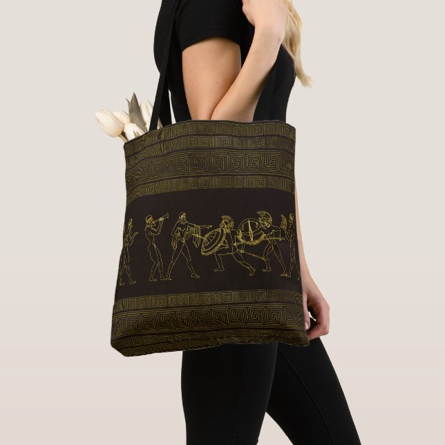 Bolso De Tela Escena antigua de Sparta Grecia en el modelo (Detalle)