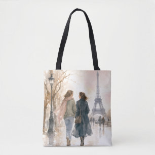 Bolso De Tela Escena callejera romántica de París en impresión