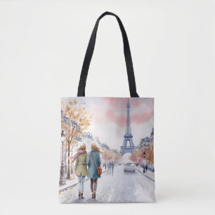 Bolso De Tela Escena callejera romántica de París en impresión