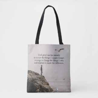 Bolso De Tela Escena costera contemplativa Oración de serenidad