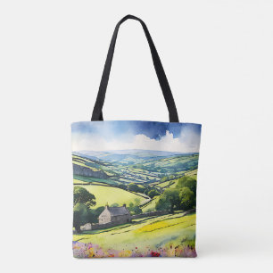 Bolso De Tela Escena de Dales en Yorkshire, paisaje amplio "Ston