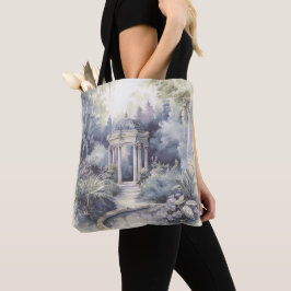 BOLSO DE TELA ESCENA DE JARDÍN TRANQUILO PASTEL WATERCOLOR