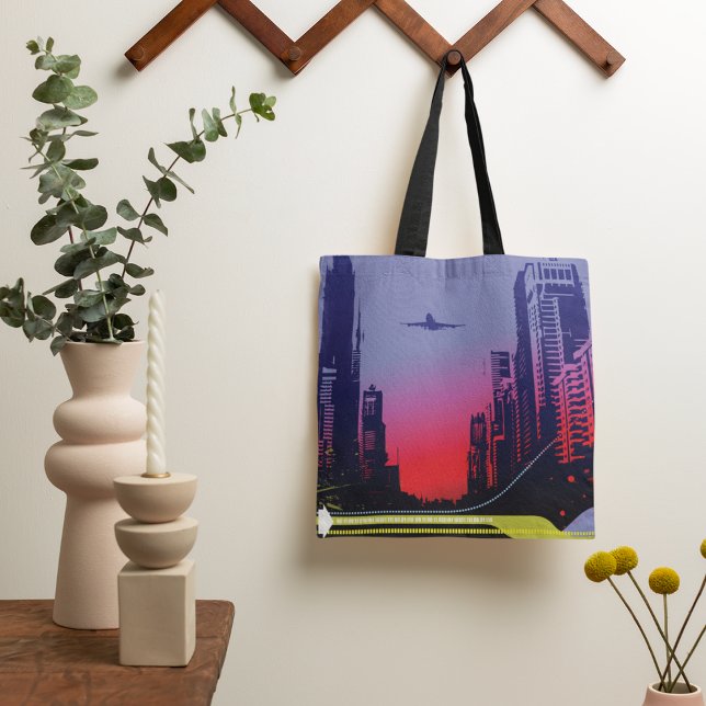 Bolso De Tela Escena De La Ciudad Urbana En El Dusk (Subido por el creador)