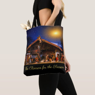 Bolso De Tela Escena de la Natividad de la Razón de la Temporada