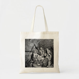 Bolso De Tela Escena de la Natividad de Navidades ilustrados