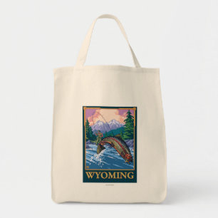 Bolso De Tela Escena de la pesca con mosca - Wyoming