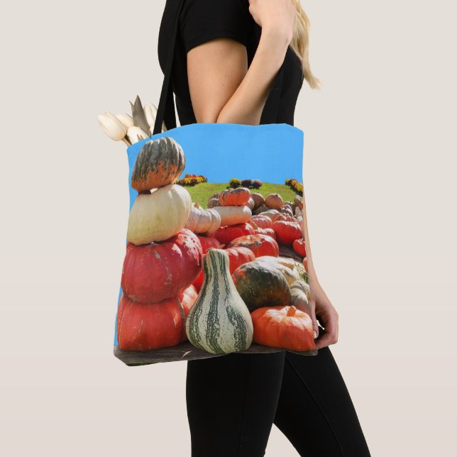 Bolso De Tela Escena de las calabazas de otoño (Detalle)