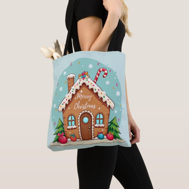Bolso De Tela Escena de Navidades de la Casa de Gingerbread (Detalle)