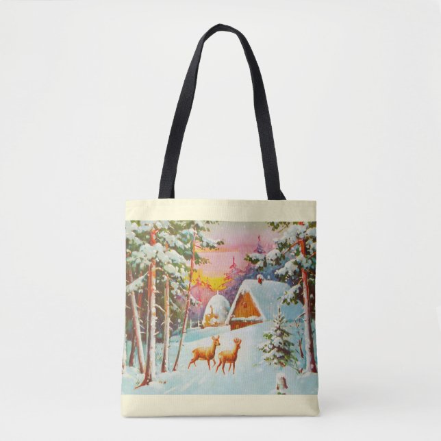 Bolso De Tela Escena de nieve (Anverso)