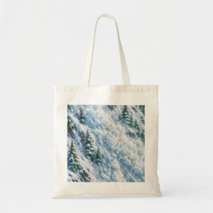 Bolso De Tela Escena de nieve en la montaña de alud