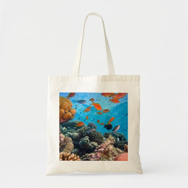 Bolso De Tela Escena De Pescado Tropical Subacuático (Frente)