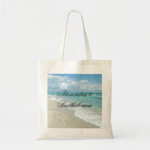 Bolso De Tela Escena de playa tropical personalizada Keepsake