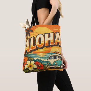Bolso De Tela Escena de puesta de sol con vibraciones de la isla