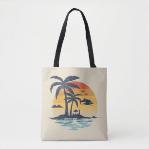 Bolso De Tela Escena de verano tropical