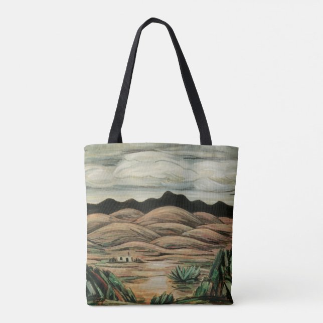 Bolso De Tela Escena del desierto de Marsden Hartley, Bella Arte (Reverso)