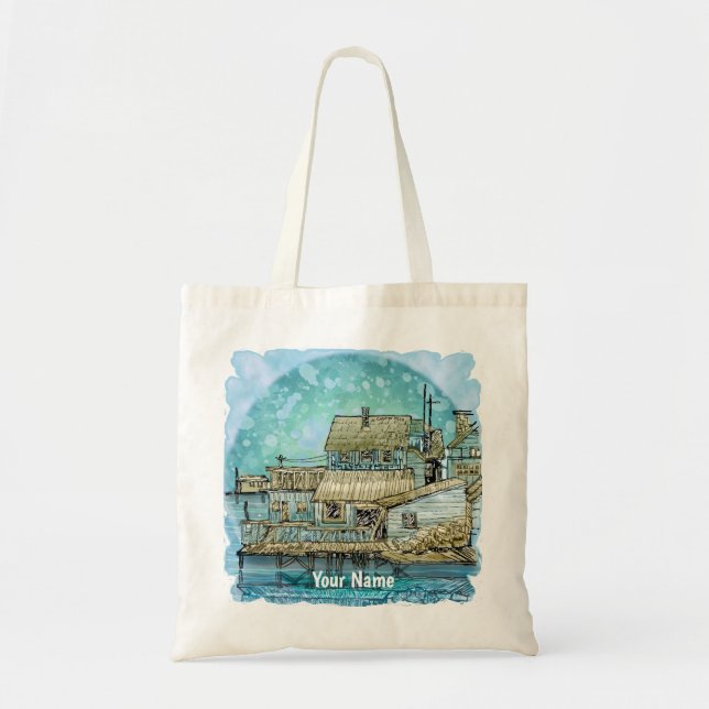 Bolso De Tela Escena del Muelle  (Frente)
