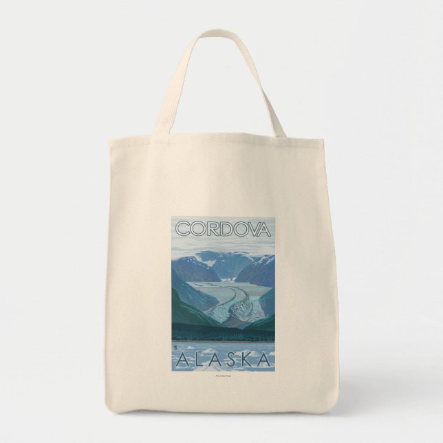 Bolso De Tela Escena glaciar - Córdova, Alaska (Frente)