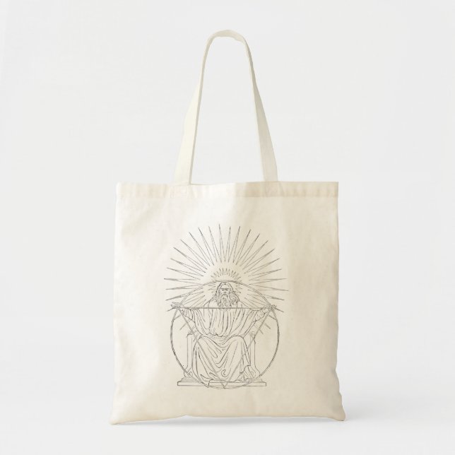 Bolso De Tela escena medieval de Cristo Rey (Frente)