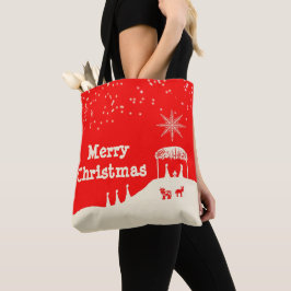 Bolso De Tela Escena minimalista de navidad navideña
