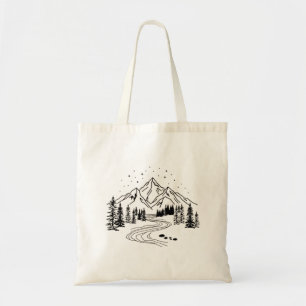 Bolso De Tela Escena minimalista del río de las montañas