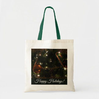 Bolso De Tela Escena navideña en árbol de Navidad III