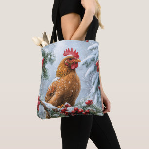 Bolso De Tela Escena nevada con pollo