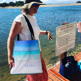 Bolso De Tela Escena personal de Blue Ocean Sand Beach