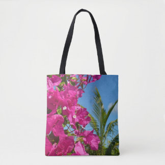 Bolso De Tela Escenario natural tropical de buganvillas y palmer