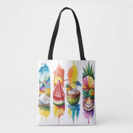 BOLSO DE TELA ESCENAS DE PINCELADAS TEMÁTICAS DE VERANO