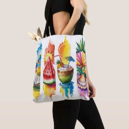 BOLSO DE TELA ESCENAS DE PINCELADAS TEMÁTICAS DE VERANO