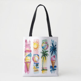 BOLSO DE TELA ESCENAS DE PINCELADAS TEMÁTICAS DE VERANO