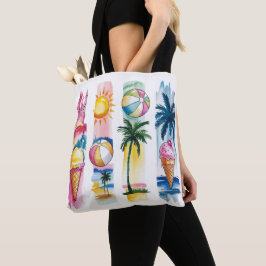 BOLSO DE TELA ESCENAS DE PINCELADAS TEMÁTICAS DE VERANO