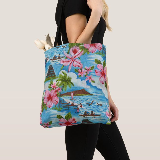 Bolso De Tela Escenas hawaianas (Detalle)