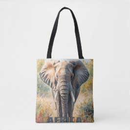 Bolso De Tela Escénico elefante africano retro