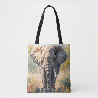 Bolso De Tela Escénico elefante africano retro
