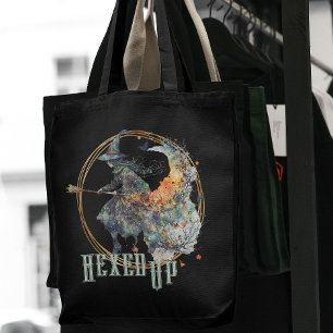 Bolso De Tela Escoba Divertida de Brujas Espeluznantes en Acuare