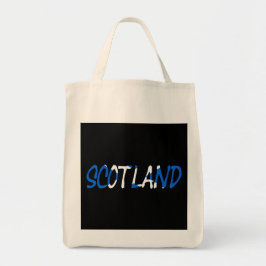 Bolso De Tela Escocia colocada sobre la bandera escocesa